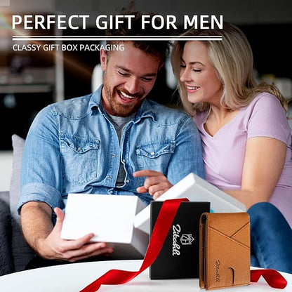 Zitahli Wallet for Men Slim 11 Credit Card Holder RFID Blocking Small Men's Wallet Bifold Minimalist Front Pocket With Mens Gifts Box