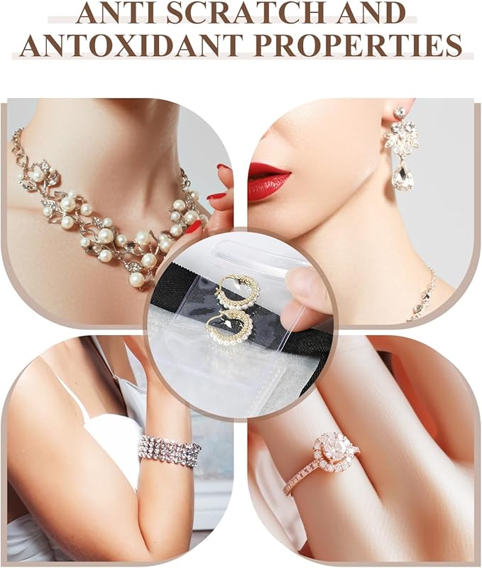 AOLEIXIYA Jewelry Organizer Book Clear Travel earring book organizer Transparent Jewelry Book with Zipper Pouch Bags (Black,With 80 PCS Small Jewelry Bags)