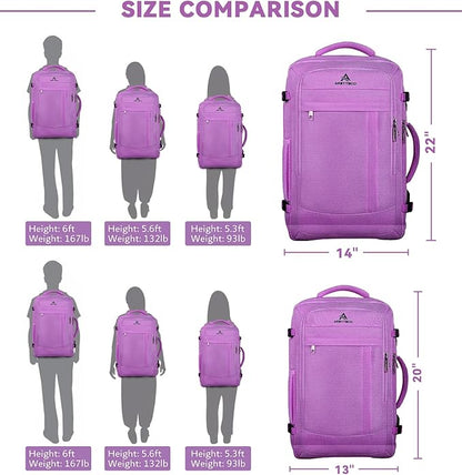 50L Carry On Backpack, Extra Large Laptop Backpack, Travel Backpack for Women, Expandable Water Resistant Big Bag Anti-Theft Business Daypack Fit 17 Inch Laptop with USB Port,Purple