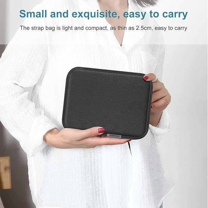 Electronic Accessories Organizer Carry Bag, Travel Cable Organizer Pouch, Watch Band Storage Case, Double Layers Oxford Cloth Watch Strap Holder for Cord, Charger, Phone, Earphone, USB Cable (L)