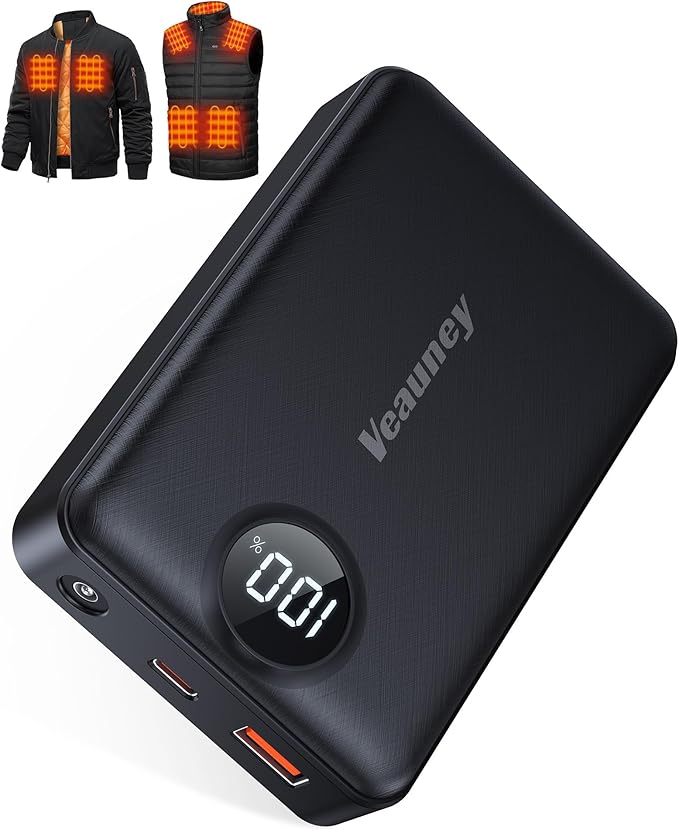 Heated Vest Battery Pack 20000mAh Compatible with ORORO, for Venustas, Battery Pack for Heated Vest with 5V USB+7.4V DC Dual Port, Rechargeable Power Bank for OCQOCQ, for TODWARM, for Weamest