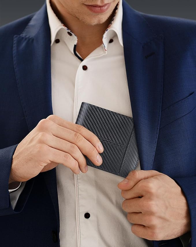 Swallowmall Leather Wallet for Mens Genuine Leather RFID Blocking Bifold Wallets with 1 ID Windows 15 Card Slots