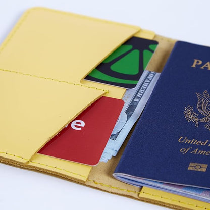 INCARNE US Leather Passport Holder for Travel - Passport Case - Passport Wallet for Men - Passport Cover for Women Sleeve Protector - Travel Essentials Vacation Luggage Travel Gifts - Classic Blue