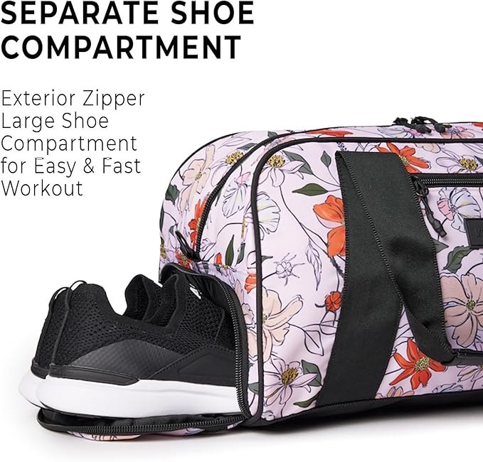 Vooray Burner Gym Duffel Bag, Gym Bag for Women and Men with Shoe Compartment, Weekender, Overnight & Travel Duffel for Sports and Workout