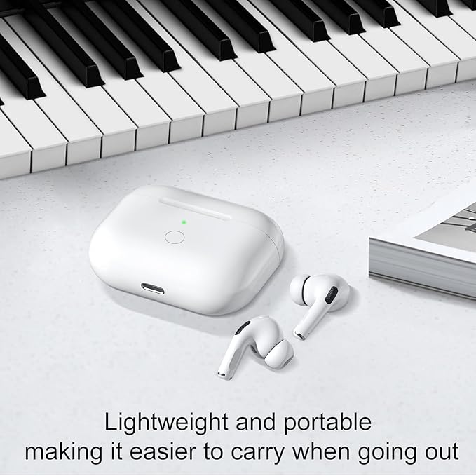 CCAN Compatible with AirPod Pro 2nd&1st Generation Charging Case Replacement, Air Pod Pro 2 1 Charger Case with Bluetooth Pairing Sync Button,White