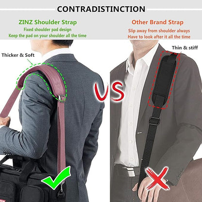 Shoulder Strap, ZINZ 57" Padded Adjustable Shoulder Bag Straps Replacement for Bags with D-Ring (P02K01)