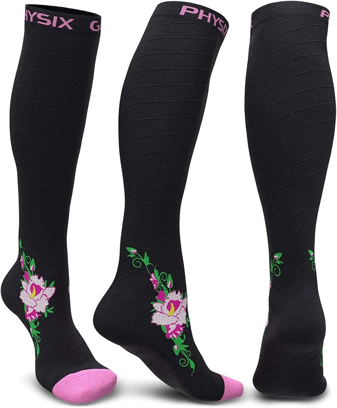 Physix Gear Compression Socks 20-30 mmHg - Men & Women - Running, Nurses, Shin Splints, Flight, Travel
