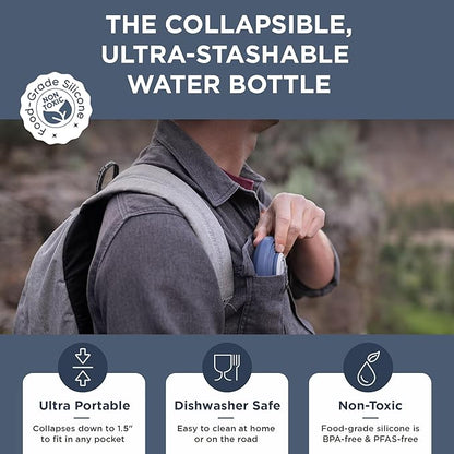HYDAWAY 25oz Collapsible Water Bottle - BPA-Free, Leakproof, Lightweight, and Space-Saving - Perfect for Hiking, Travel, and All-Day Hydration