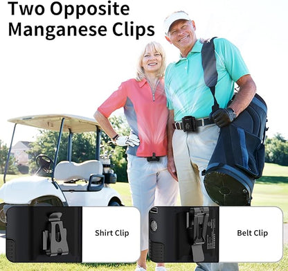 Socool 10000mAh Portable Waist Fan Clip on Wearable Belt Personal Fan Rechargeable Battery operated With 5 Speeds & Flashlight Neck Hands-Free 40H Cooling For Outdoor Camping Travel (Black)