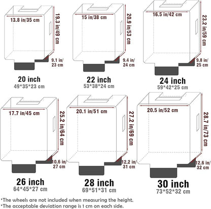 No Disassembly Suitcase Covers for Luggage - 28 Inch Heavy Duty Clear Luggage Cover Protector, Transparent PVC Luggage Protector Suitcase Cover