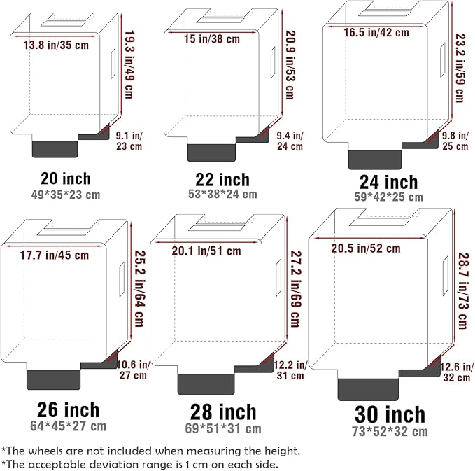 No Disassembly Suitcase Covers for Luggage - 26 Inch Extra Heavy Duty Clear Luggage Cover Protector, Transparent PVC Luggage Protector Suitcase Cover