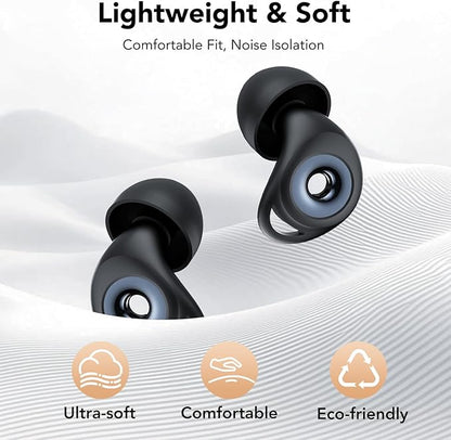 Ear plugs for Sleeping,Noise Cancelling Silicone Earplugs,45 dB,Soft and Reusable,Hearing Protection with 8 Earpieces in 4 Sizes(XS/S/M/L),Carrying bag,for Sleeping,Concert,Working,Studying,Travelling