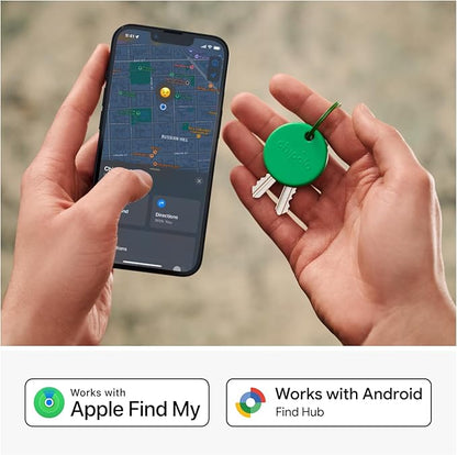 Chipolo POP Tracker Tag - Colorful, Compatible, Loud Bluetooth Tracker with Call Your Phone & Out of Range Alert, Works with Apple Find My or Google's Find My Device (Green)