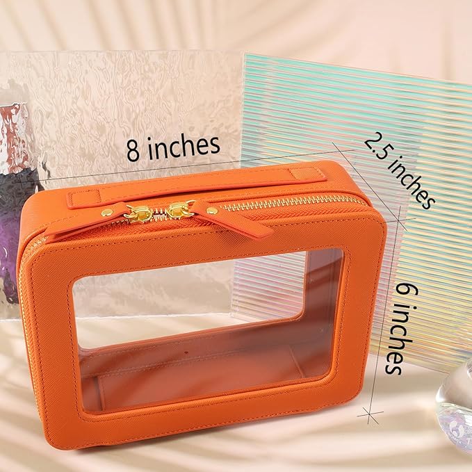 SANHECUN Toiletry bag waterproof cosmetic organizer with handle lagre opening for travelling