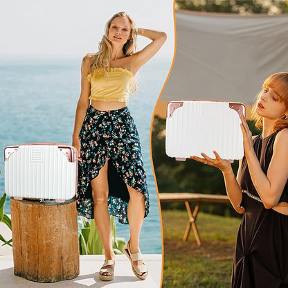 14inch Hard Shell Cosmetic Organizer Travel Train Hand Luggage Small Portable Carrying Suitcase Makeup Case Bag for Women Toiletry