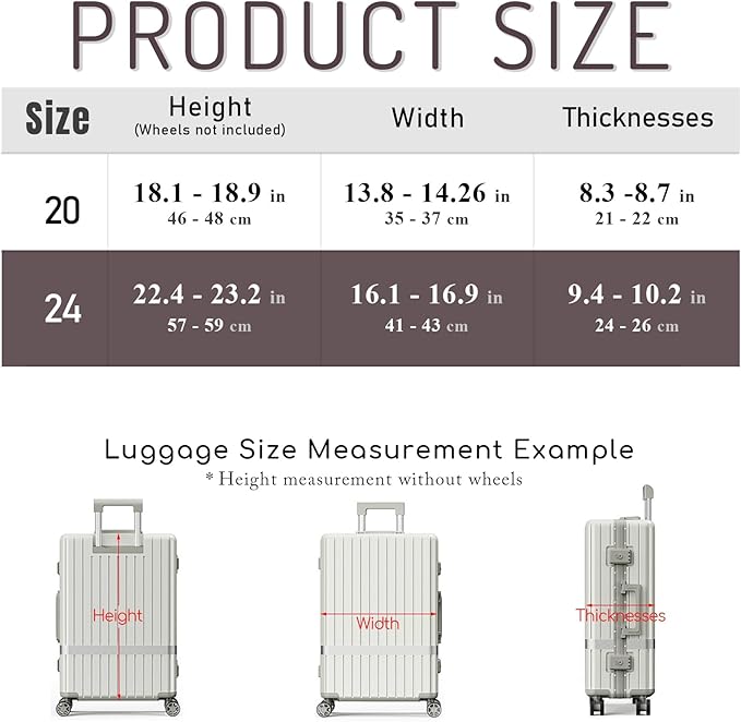 Clear Carry On Luggage Cover, No Disassembly, 24 Inch with Front Pocket Zipper, PVC Plastic Material, Travel Waterproof Transparent Suitcase Protector