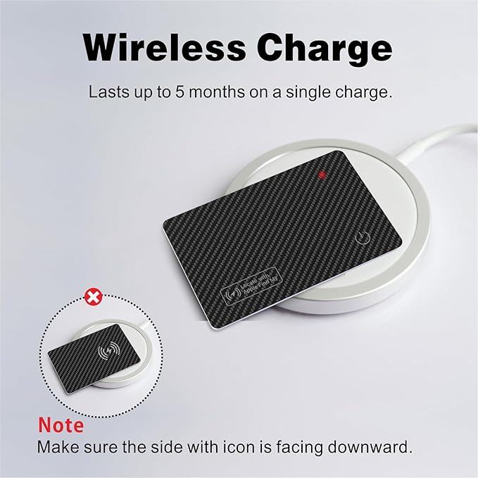 Eelexa Wallet Tracker Card (iOS Only), Compatible with Apple Find My Device, Rechargeable Tracking Card Luggage Tracker for Passports, Laptop, IP68 Waterproof