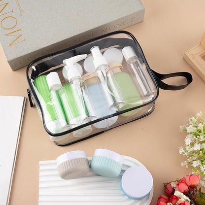 Travel Bottles for Toiletries, 25 Pack TSA Approved Travel Size Containers for Toiletries, Leak Proof Refillable & Squeezable Toiletry Bottles Kit with Clear Bag for Shampoo Lotion Cream Conditioner