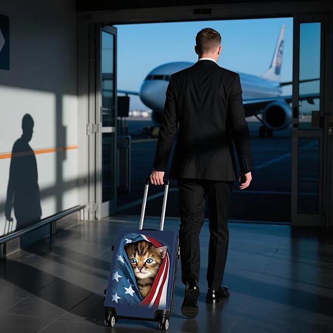 WUJIAONIAO Travel Luggage Cover Baggage Suitcase Cover Protector Skins 18-32 Inch (Cat A, M (for 22-24 inch luggage))