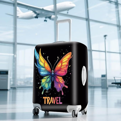 ANNA QUEEN Travel Butterfly Luggage Cover Suitcase Protector Suitcase Cover Anti-Scratch,Stretchable Bag Cover Washable Durable Polyester with Elastic Hem with Zipper Closure