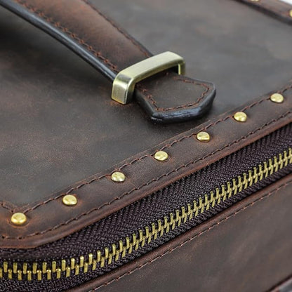 CONTACTS Full Grain Leather Jewelry Box for Men Travel Jewelry Organizer Watch Case Vintage Jewelry Storage Case for Cufflinks Ring Sunglasses Holder by Handmade