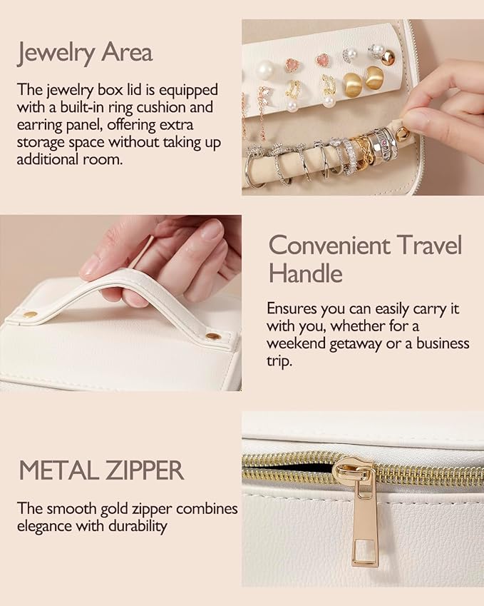 GUKA Travel Jewelry Box, Jewelry Case, Jewelry Holder Organizer, 9 Pcs Travel Jewelry Organizer Bag, Portable Versatile Ring Earring Storage, for Larger Accessories, Gifts for Women and Girls