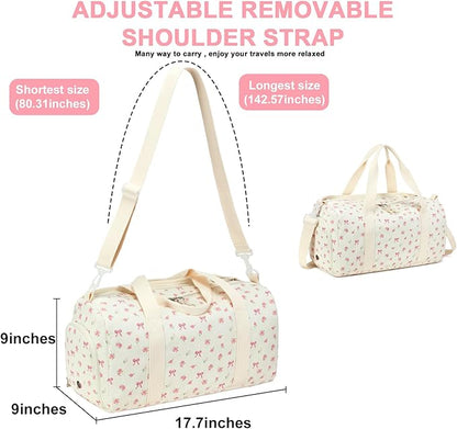 BLUBOON Duffle Bag Girls Kids Cute Gym Bag with Shoes Compartment & Wet Separation Waterproof Sports Overnight Travel Bag