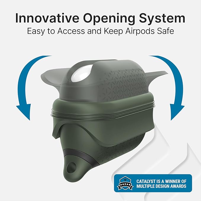 Catalyst Waterproof Case for AirPods Pro 2nd Generation and AirPods Pro 1st Generation - Wireless and USB-C Charging Compatible, One Piece Design, High Drop Protection Case with Carabiner
