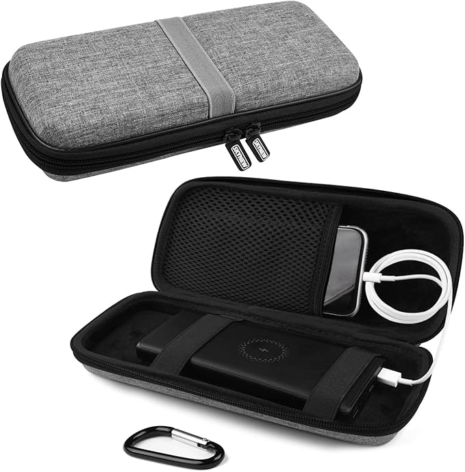 Powerbank Hard Drive Case Compatible with Anker Power Core 26800mAh/ PowerCore +26800mAh, RAV Power 26800/20100/20000mAh, ROMOSS 30000mAh, Miady 10000/15000mAh (Medium-Light Grey)