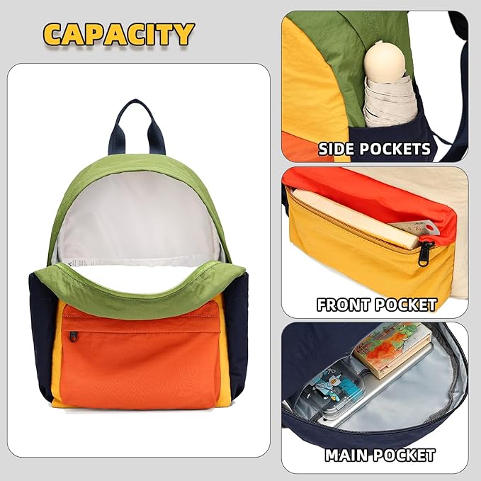 willikiva Kids Backpack for School Boys Girls Teens Toddler Backpack Waterproof Kindergarten Preschool Elementary Bookbag Children Travel Bag(Yellow Orange,Small)