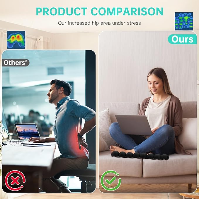 Nasheed Inflatable Airplane Seat Cushion for Travel, Suitable, Portable Inflatable 3D Air Cell Seat Cushions for Airplanes, Office Chairs, Wheelchairs, Cars, Stadiums