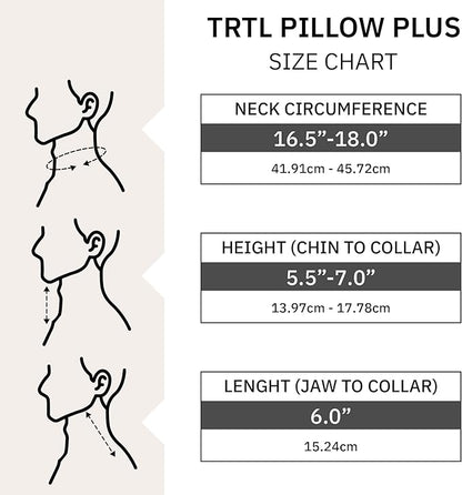 trtl Pillow Plus - Airplane Neck Pillow for Traveling - Height-Adjustable, Breathable Travel Pillow for Head and Neck Support While on Planes, Cars, and Trains - Machine Washable