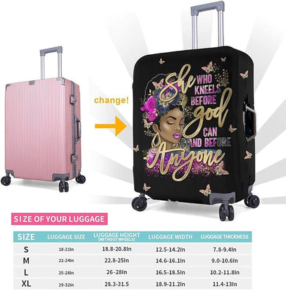 Travel Suitcase Protector Light skin african american Elastic Protective Washable Luggage Cover With Concealed Zipper Suitable For 18-32 Inch(S (for 18--21 inch luggage))