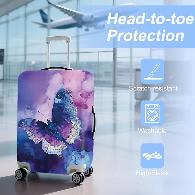 ANNA QUEEN Travel Luggage Cover Suitcase Protector Suitcase Cover Anti-Scratch,Stretchable Bag Cover Washable Durable Polyester