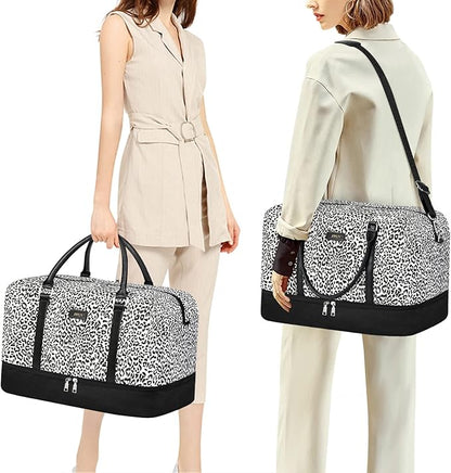 IBFUN Weekender Bags for Women, 21" Weekender Travel Bag, Travel Duffle Bag with Shoe Compartment Carry on Overnight Duffel Bag for Weekend Travel Business Trip, 3PCS