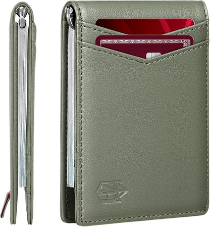 Zitahli Wallet for Men-6 Slots ID Window-Mens Wallets-Slim Wallet Classic Spring Money Clip RFID Blocking-Gift for Men