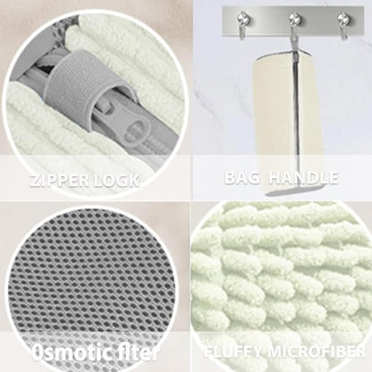 2Pcs Shoe Washing Machine Bag, Durable Laundry Shoe Bag for Washing Machine, Fluffy Fibers 360° Cleaning, Includes Liquid Shoe Brush & Travel Dust Bag, Ideal for Sneakers & Gym Shoes (White)