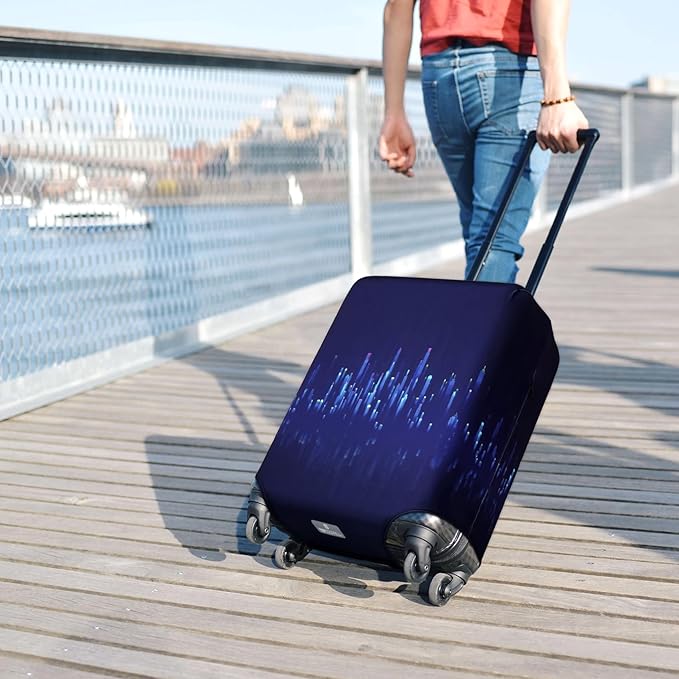 HYPER VENTURE Washable Luggage Cover - Fashion Suitcase Protector Fits 31-32 Inch Luggage (Nightscape, XL)