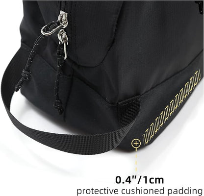 Travel Toiletry Bag 8L, Large Packing Cube with Waterproof TPU Wet/Dry Compartment (01 Black Stealth)