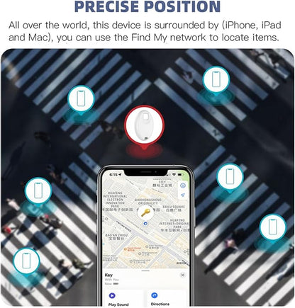 Bluetooth Air Tracker Tags Works with Apple Find My APP (iOS 14.5 Above Only), Smart Tag Item Finders for Key, Luggage, Backpack and More, IP67 Waterproof Tracking Tags (White, 5 Pack)