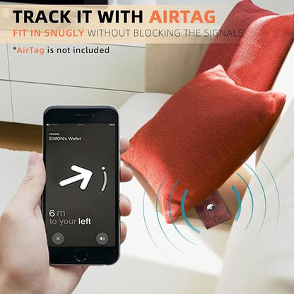 RUNBOX AirTag-Wallet-Mens-Slim-RFID Blocking Wallets Leather with Bill Compartment Air Tag Bifold Card Holder Wallet Gifts for Men Dad