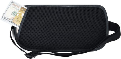 RFID Blocking Money Belt for Men Women, Slim Fanny Pack for Travel，Running,Conceal Waist Wallet for Passport Holder,Phone,Cash(Dark Grey)