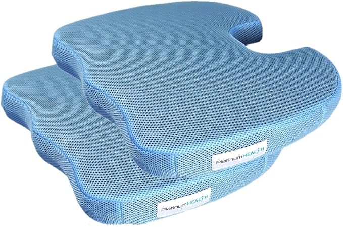 Smart-Cushion Premium Seat Cushion. User Adjustable Comfort. Never Bottoms Out. Self-Inflating Air/Foam Technology. Coccyx Cutout, Relieves Sciatica, Back/Tailbone Pain. Free Carry Bag (2)