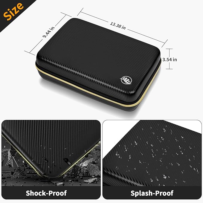 Boobowl Hard Travel Case for Hair Clippers, Hair Cutting Barber Supplies Organizer Bag, Trimmer Storage Holder for Ufree/for Wahl/for Andis Men Razor Guard Grooming Kits -Dark Black