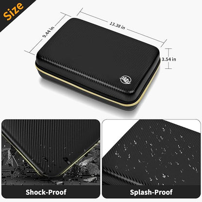 Boobowl Hard Travel Case for Hair Clippers, Hair Cutting Barber Supplies Organizer Bag, Trimmer Storage Holder for Ufree/for Wahl/for Andis Men Razor Guard Grooming Kits -Dark Black