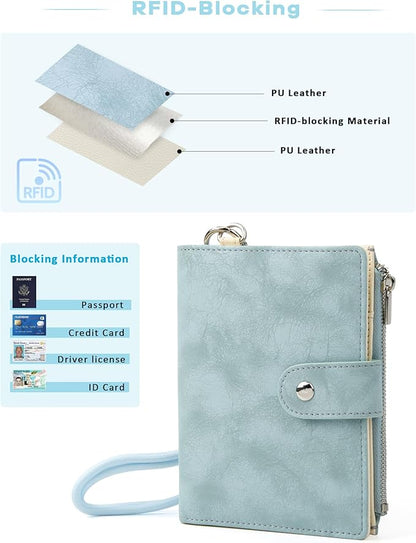 Passport Wallet for Travel, Luxury Vegan Leather RFID Blocking Passport Holder & luggage tag for Women Men, Wristlet Wallet with Zipper Pocket, Couple Travel Essentials