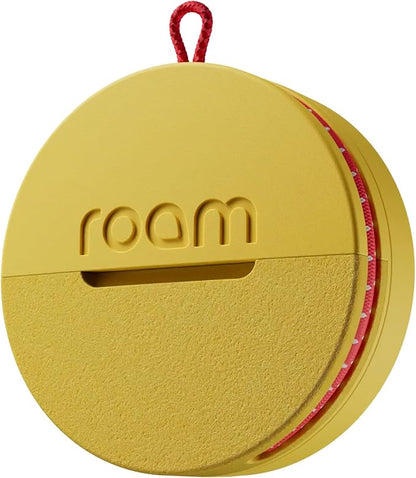 Roam Smart Tracker | Family-Friendly Eco Tracker for Keys, Bags & Kids’ Gear | Works with iOS & Android | Built-in Strap, QR Lost & Found | Replaceable Battery | No Extra App | 1-Pack, Yellow