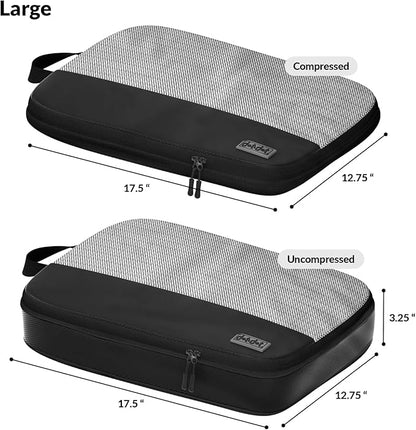 4pc Large Compression Packing Cubes for Travel - Luggage Packing Organizers - Travel Packing Cubes for Suitcases
