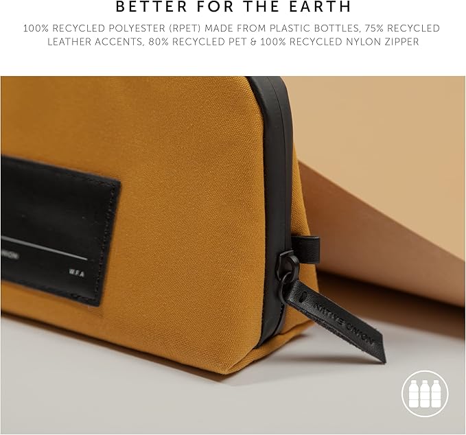 Native Union Stow Lite Organizer W.F.A Tech Organizer – Minimalist Travel Pouch Made of Recycled Materials for Everyday Accessory Storage & Protection – Stores Cables, Chargers & More (Black)