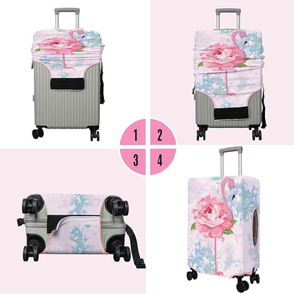 Travel Luggage Cover Suitcase Protector Fits 18-32 Inch Wheel Covers PatternedTravel Related Items Flower Luggage Protector Elastic M